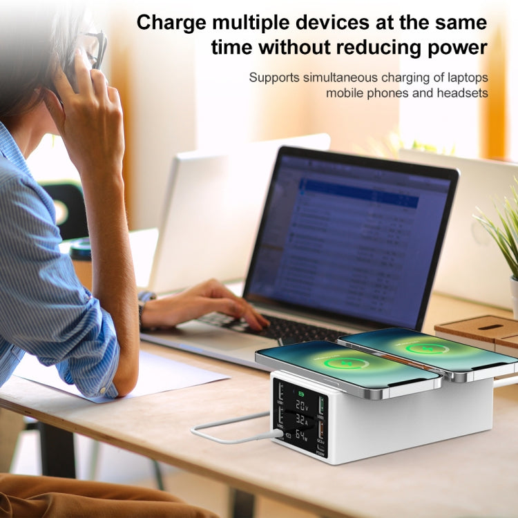HHW-888W Multi-ports Two-seater Wireless Charger