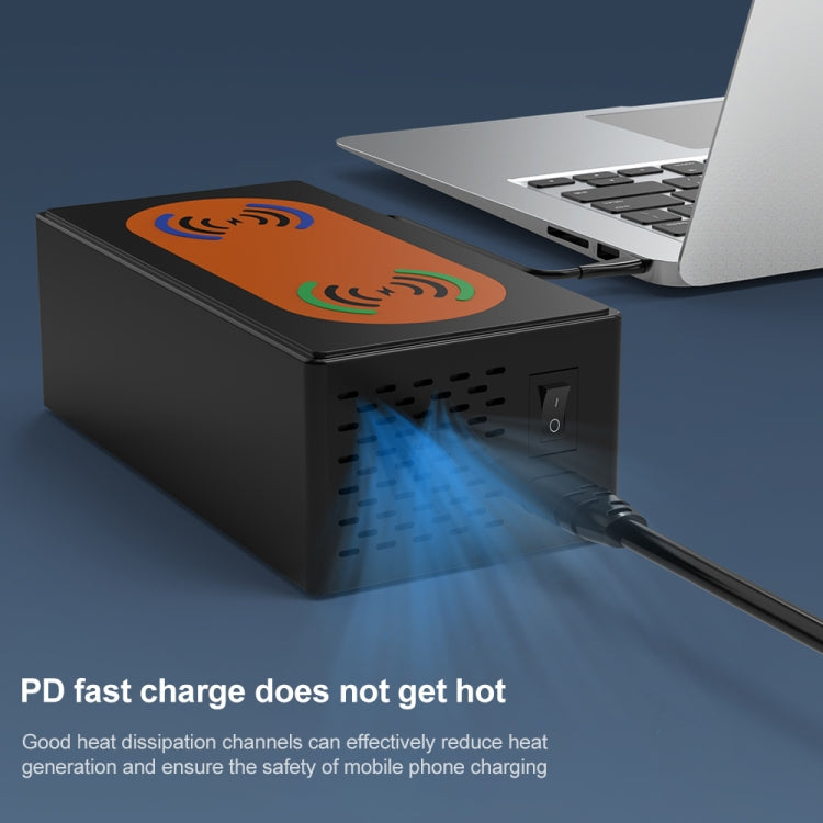 HHW-888W Multi-ports Two-seater Wireless Charger