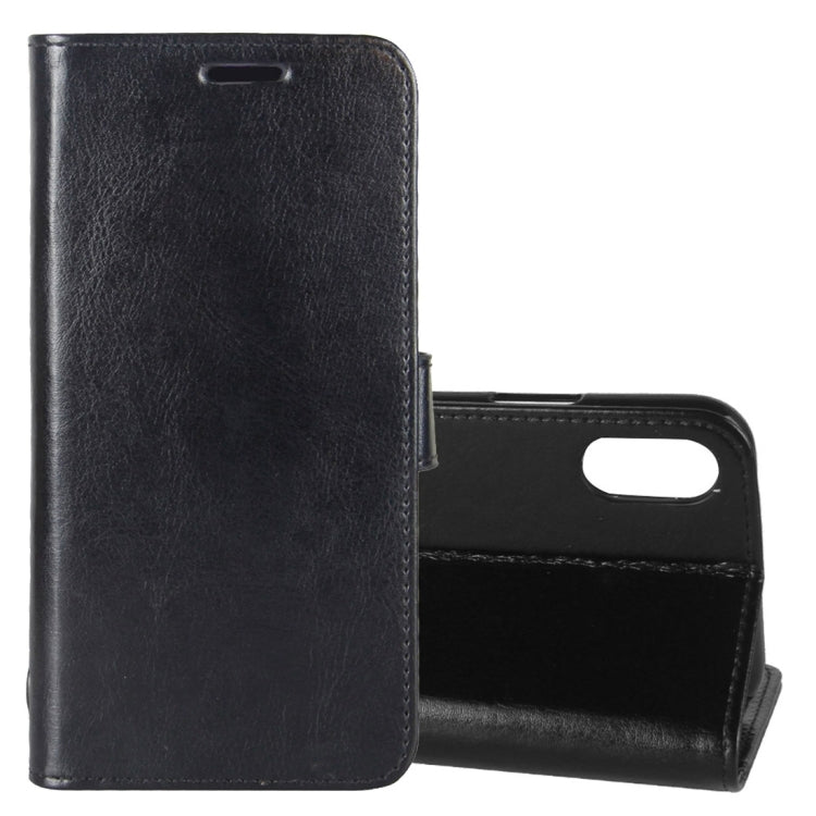 For iPhone X / XS Crazy Horse Texture PU +TPU Horizontal Flip Leather Case with Holder & Card Slots & Wallet & Photo Frame
