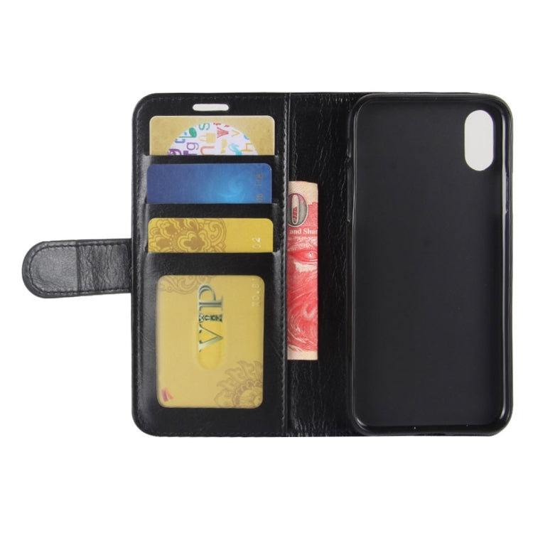 For iPhone X / XS Crazy Horse Texture PU +TPU Horizontal Flip Leather Case with Holder & Card Slots & Wallet & Photo Frame