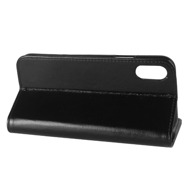 For iPhone X / XS Crazy Horse Texture PU +TPU Horizontal Flip Leather Case with Holder & Card Slots & Wallet & Photo Frame