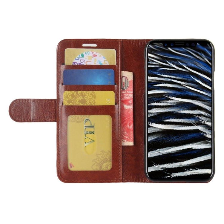 For iPhone X / XS Crazy Horse Texture PU +TPU Horizontal Flip Leather Case with Holder & Card Slots & Wallet & Photo Frame