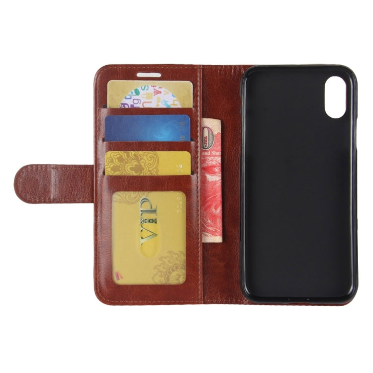 For iPhone X / XS Crazy Horse Texture PU +TPU Horizontal Flip Leather Case with Holder & Card Slots & Wallet & Photo Frame
