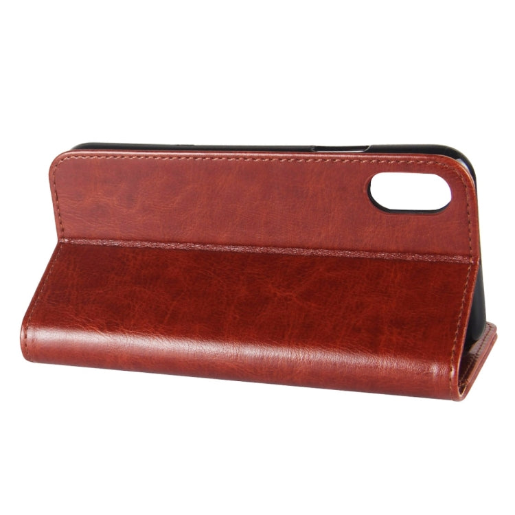 For iPhone X / XS Crazy Horse Texture PU +TPU Horizontal Flip Leather Case with Holder & Card Slots & Wallet & Photo Frame