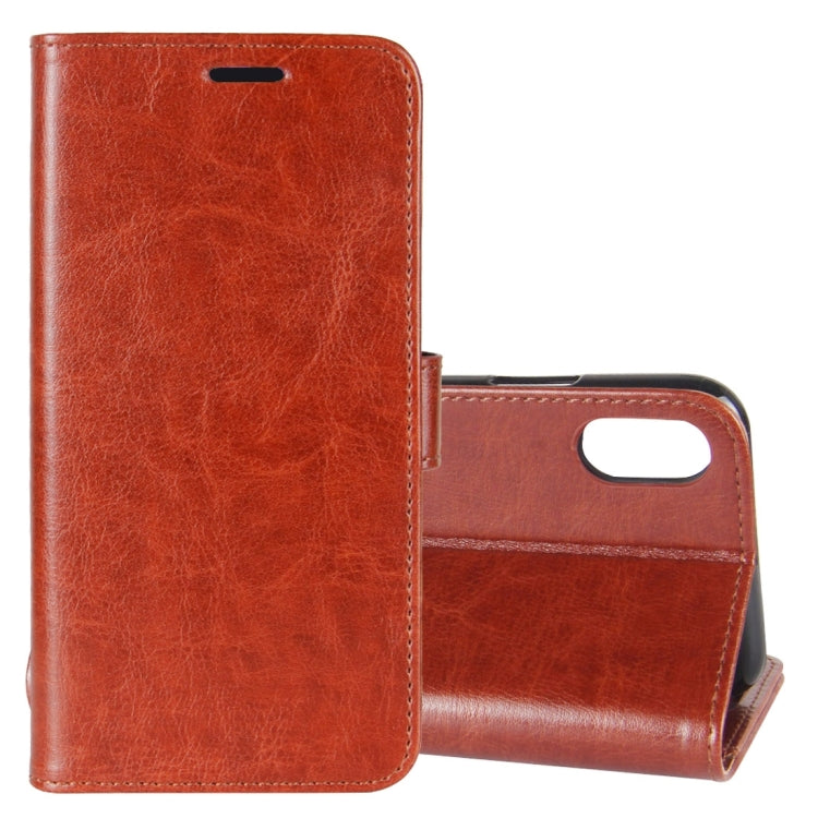 For iPhone X / XS Crazy Horse Texture PU +TPU Horizontal Flip Leather Case with Holder & Card Slots & Wallet & Photo Frame