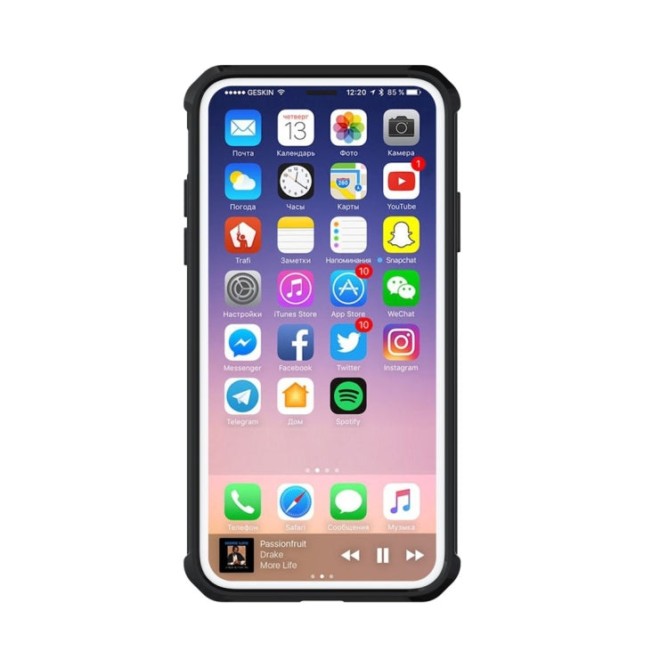 For iPhone X / XS Transparent Shockproof TPU Protective Back Cover Case