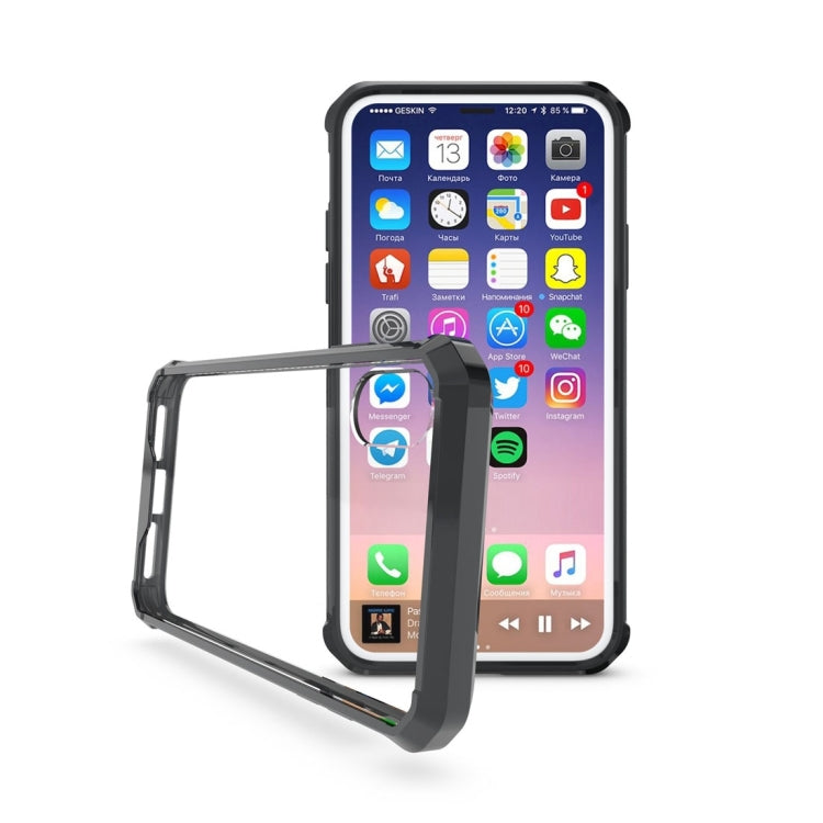 For iPhone X / XS Transparent Shockproof TPU Protective Back Cover Case