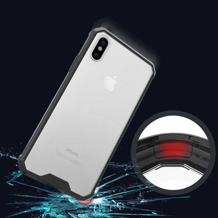 For iPhone X / XS Transparent Shockproof TPU Protective Back Cover Case