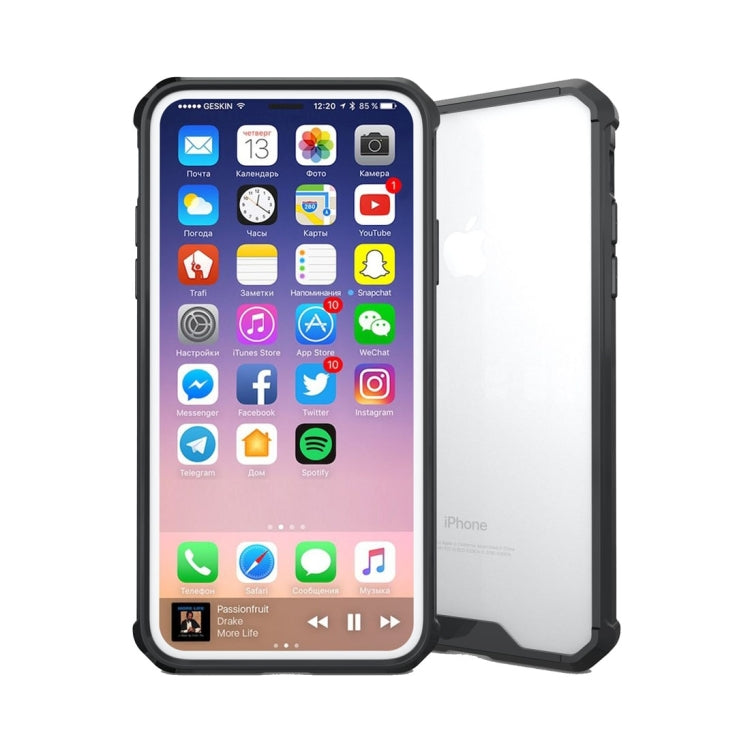 For iPhone X / XS Transparent Shockproof TPU Protective Back Cover Case