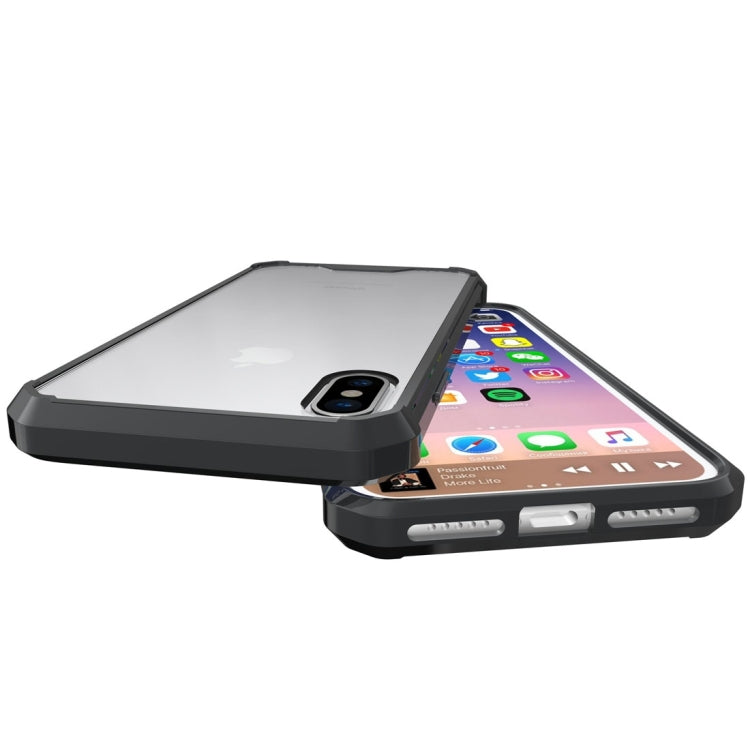 For iPhone X / XS Transparent Shockproof TPU Protective Back Cover Case