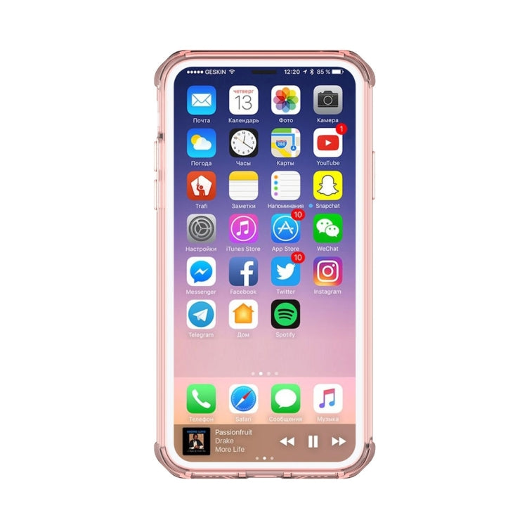 For iPhone X / XS Transparent Shockproof TPU Protective Back Cover Case