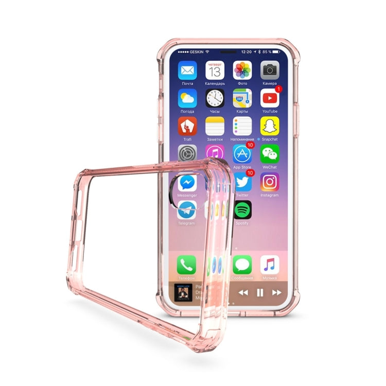 For iPhone X / XS Transparent Shockproof TPU Protective Back Cover Case