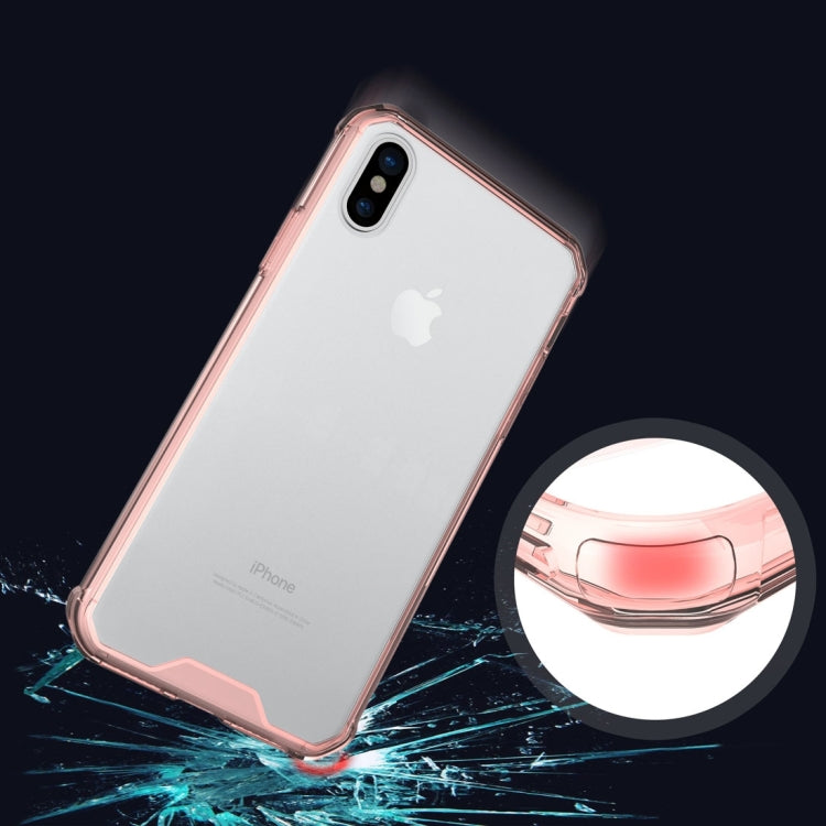 For iPhone X / XS Transparent Shockproof TPU Protective Back Cover Case