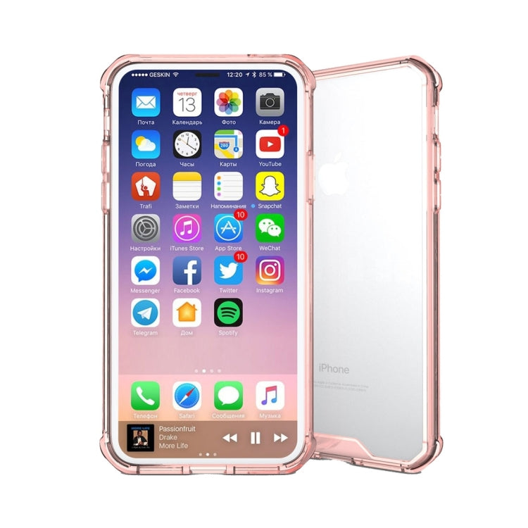 For iPhone X / XS Transparent Shockproof TPU Protective Back Cover Case