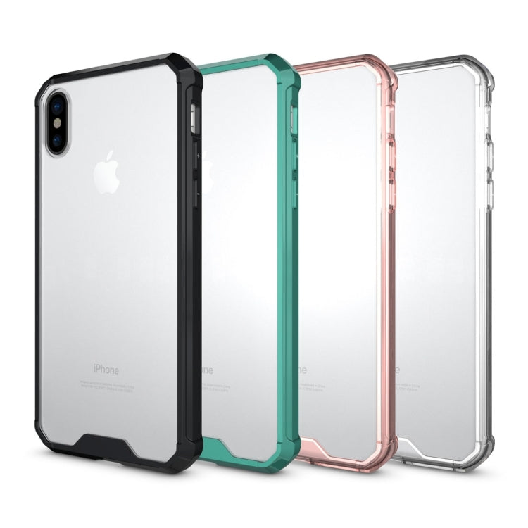 For iPhone X / XS Transparent Shockproof TPU Protective Back Cover Case