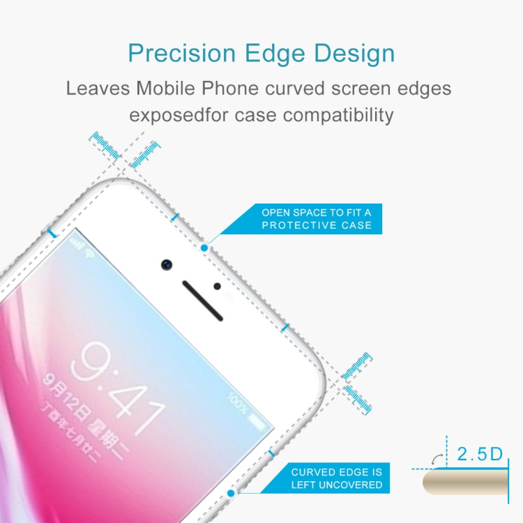 For iPhone 8 Plus 0.26mm 9H Surface Hardness 2.5D Explosion-proof Full Screen Silk-screen Tempered Glass Screen Film