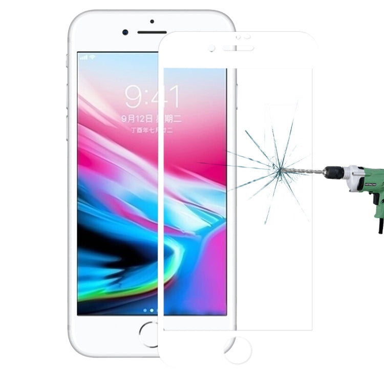 For iPhone 8 Plus 0.26mm 9H Surface Hardness 3D Explosion-proof Full Screen Carbon Fiber Soft Edges Tempered Glass Screen Film