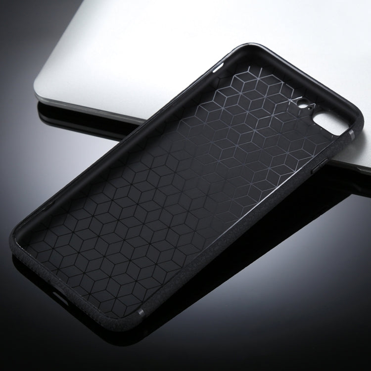 For iPhone 8 Plus &7 Plus Litchi Texture TPU Protective Soft Back Case