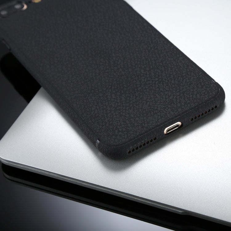 For iPhone 8 Plus &7 Plus Litchi Texture TPU Protective Soft Back Case