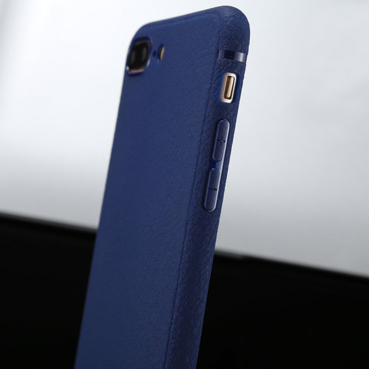 For iPhone 8 Plus &7 Plus Litchi Texture TPU Protective Soft Back Case