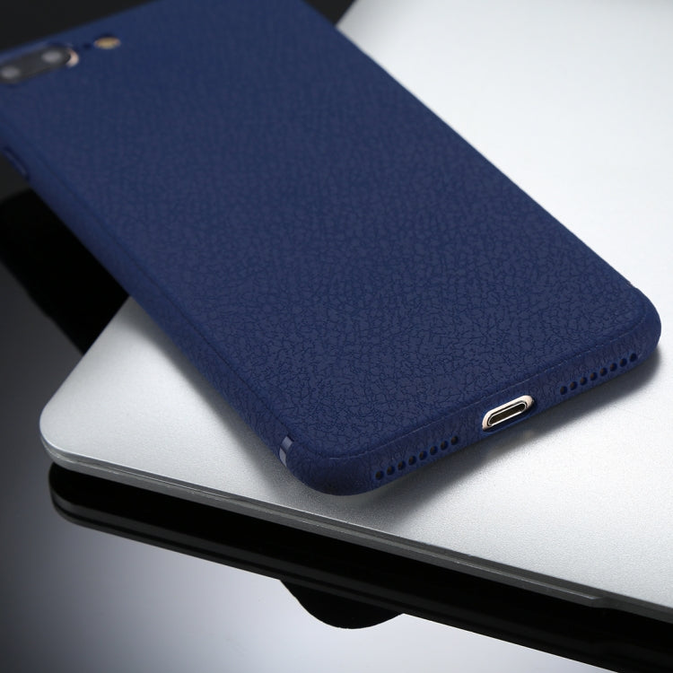 For iPhone 8 Plus &7 Plus Litchi Texture TPU Protective Soft Back Case