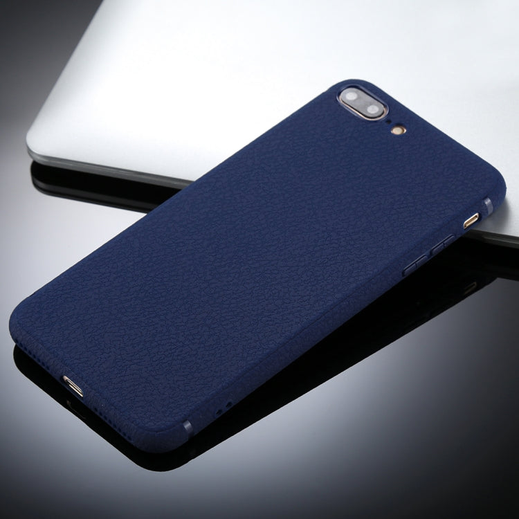 For iPhone 8 Plus &7 Plus Litchi Texture TPU Protective Soft Back Case
