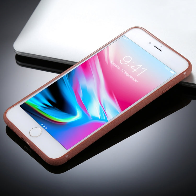 For iPhone 8 Plus &7 Plus Litchi Texture TPU Protective Soft Back Case