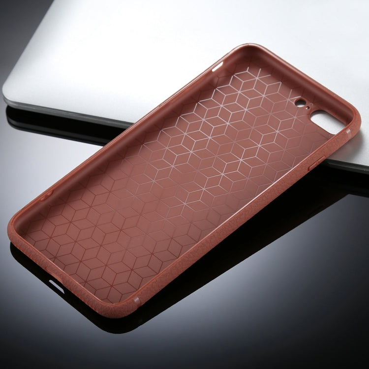 For iPhone 8 Plus &7 Plus Litchi Texture TPU Protective Soft Back Case