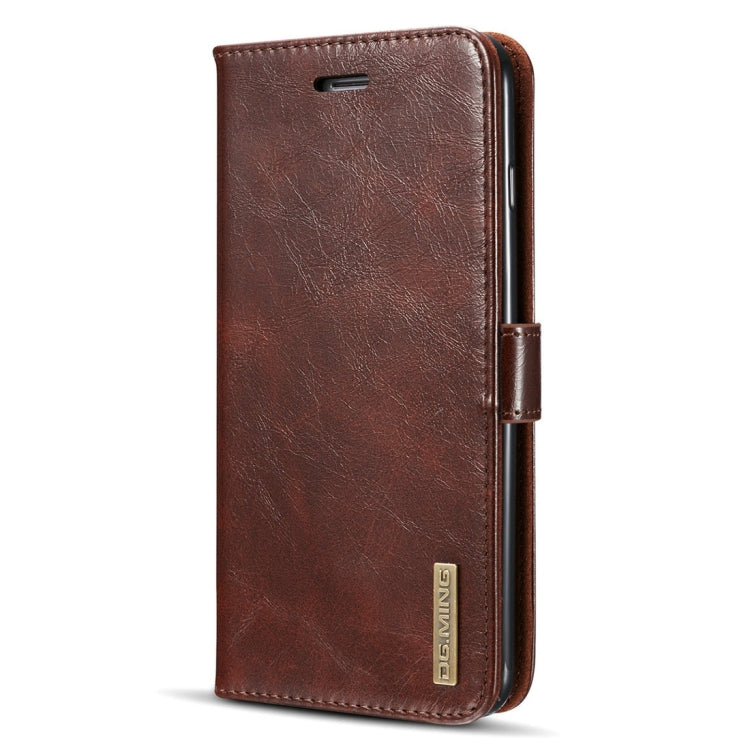 DG.MING for iPhone 8 Plus & 7 Plus Genuine Leather Horizontal Flip Detachable Magnetic Protective Case with Holder & Card Slots & Lanyard