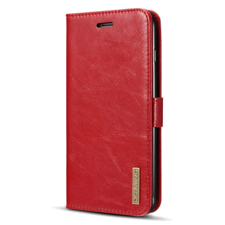 DG.MING for iPhone 8 Plus & 7 Plus Genuine Leather Horizontal Flip Detachable Magnetic Protective Case with Holder & Card Slots & Lanyard
