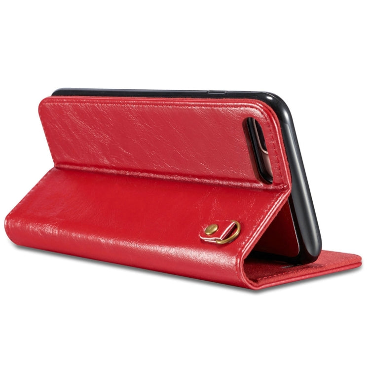 DG.MING for iPhone 8 Plus & 7 Plus Genuine Leather Horizontal Flip Detachable Magnetic Protective Case with Holder & Card Slots & Lanyard