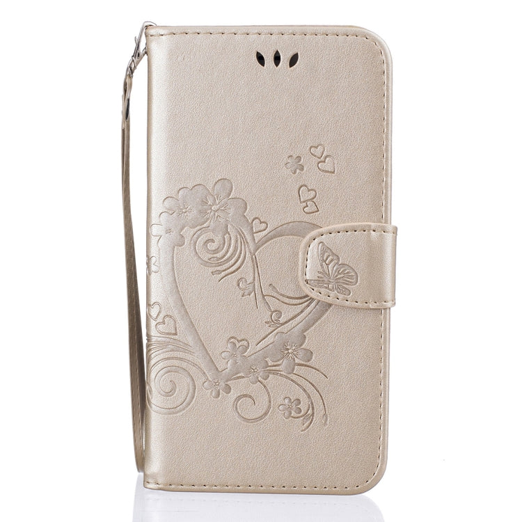 For iPhone 8 Plus & 7 Plus Pressed Flowers Butterfly Love Pattern Horizontal Flip Leather Case with Holder & Card Slots & Wallet & Lanyard & Photo Frame