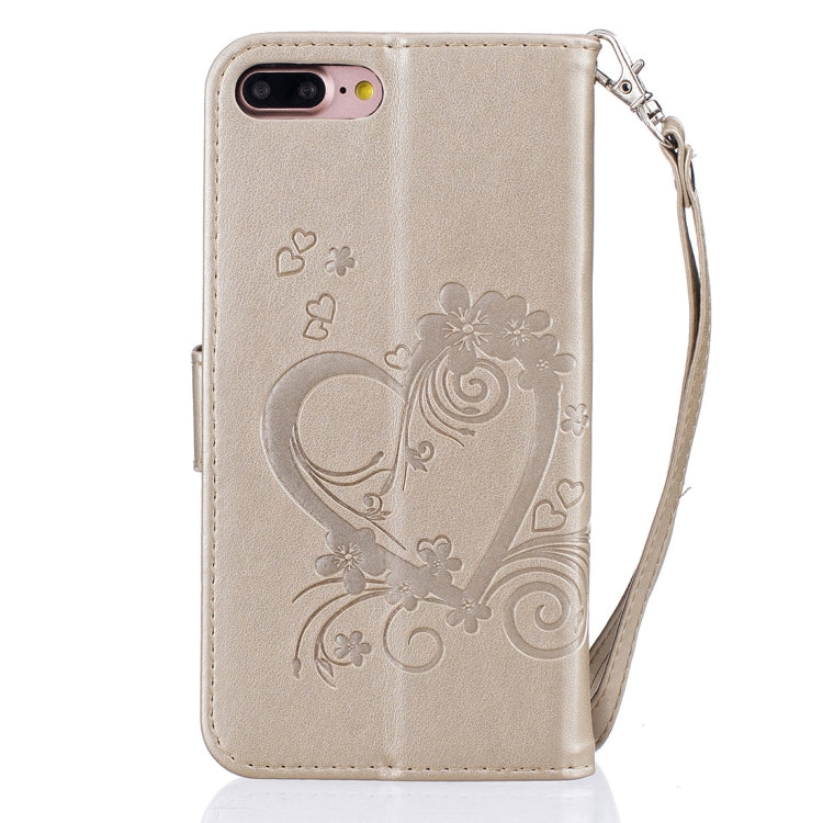 For iPhone 8 Plus & 7 Plus Pressed Flowers Butterfly Love Pattern Horizontal Flip Leather Case with Holder & Card Slots & Wallet & Lanyard & Photo Frame