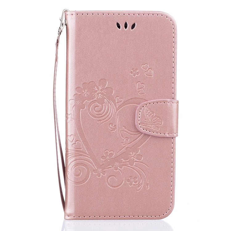 For iPhone 8 Plus & 7 Plus Pressed Flowers Butterfly Love Pattern Horizontal Flip Leather Case with Holder & Card Slots & Wallet & Lanyard & Photo Frame