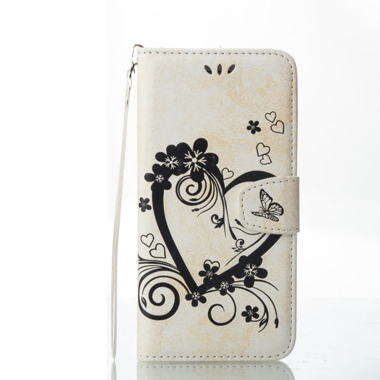 For iPhone 8 Plus & 7 Plus Pressed Flowers Butterfly Love Pattern Horizontal Flip Leather Case with Holder & Card Slots & Wallet & Lanyard & Photo Frame
