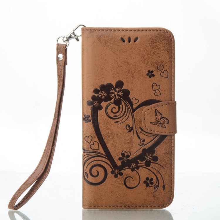 For iPhone 8 Plus & 7 Plus Pressed Flowers Butterfly Love Pattern Horizontal Flip Leather Case with Holder & Card Slots & Wallet & Lanyard & Photo Frame