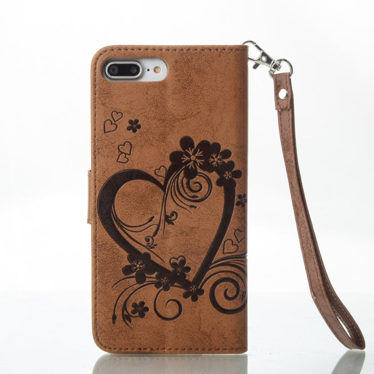 For iPhone 8 Plus & 7 Plus Pressed Flowers Butterfly Love Pattern Horizontal Flip Leather Case with Holder & Card Slots & Wallet & Lanyard & Photo Frame