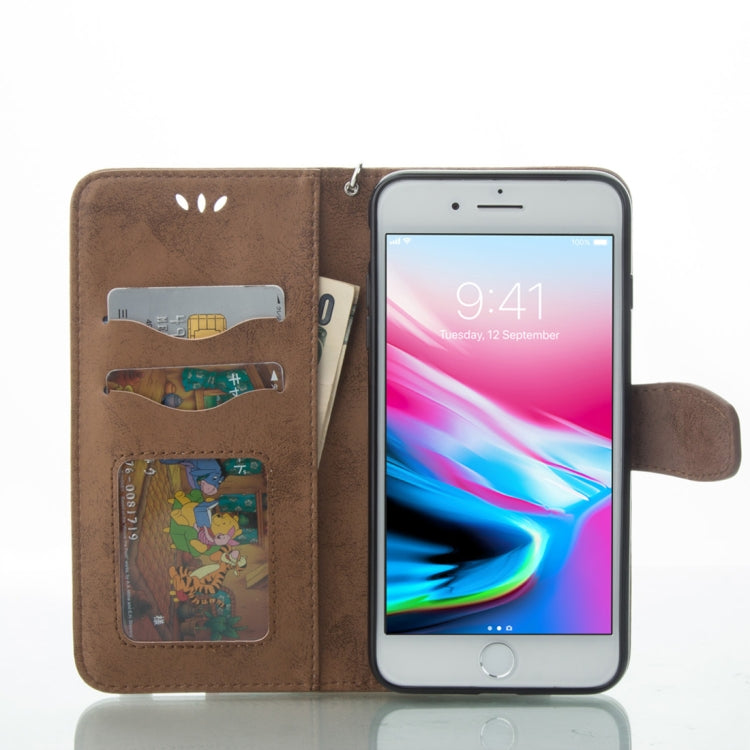 For iPhone 8 Plus & 7 Plus Pressed Flowers Butterfly Love Pattern Horizontal Flip Leather Case with Holder & Card Slots & Wallet & Lanyard & Photo Frame