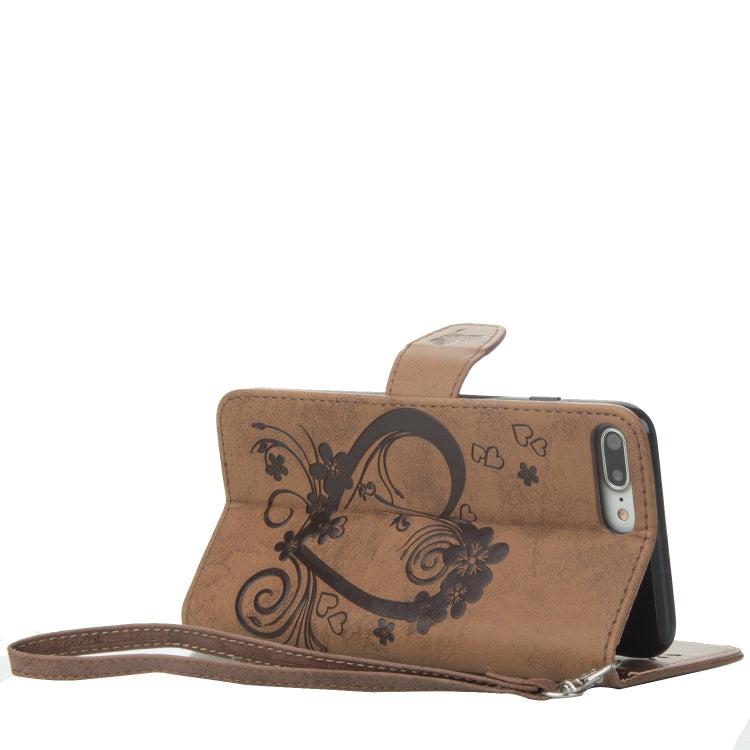 For iPhone 8 Plus & 7 Plus Pressed Flowers Butterfly Love Pattern Horizontal Flip Leather Case with Holder & Card Slots & Wallet & Lanyard & Photo Frame