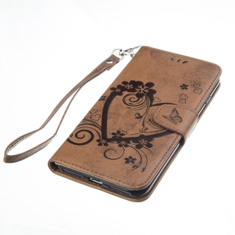 For iPhone 8 Plus & 7 Plus Pressed Flowers Butterfly Love Pattern Horizontal Flip Leather Case with Holder & Card Slots & Wallet & Lanyard & Photo Frame