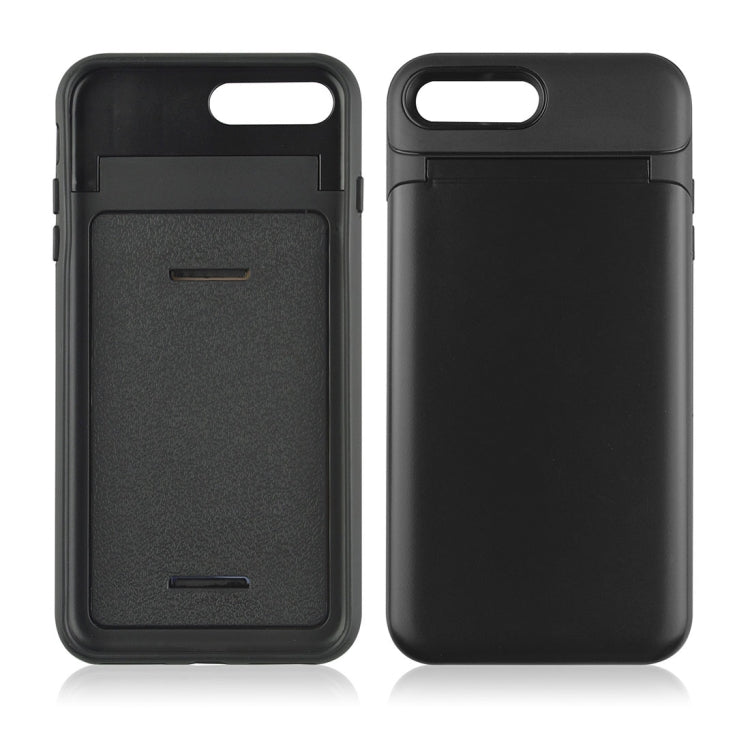 For iPhone 8 Plus & 7 Plus TPU + PC Multi-function Protective Case with Holder & Card Slot & Mirror