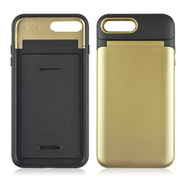 For iPhone 8 Plus & 7 Plus TPU + PC Multi-function Protective Case with Holder & Card Slot & Mirror