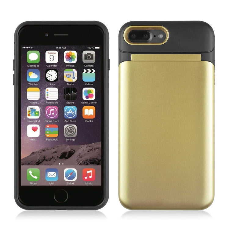 For iPhone 8 Plus & 7 Plus TPU + PC Multi-function Protective Case with Holder & Card Slot & Mirror