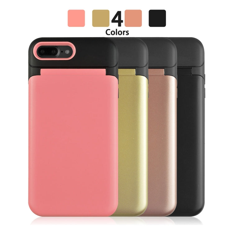 For iPhone 8 Plus & 7 Plus TPU + PC Multi-function Protective Case with Holder & Card Slot & Mirror
