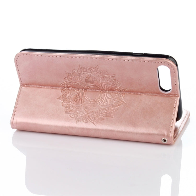 For iPhone 8 Plus & 7 Plus Mandragora Pattern Crystal Encrusted Horizontal Flip Leather Case with Card Slot & Holder & Wallet & Lanyard