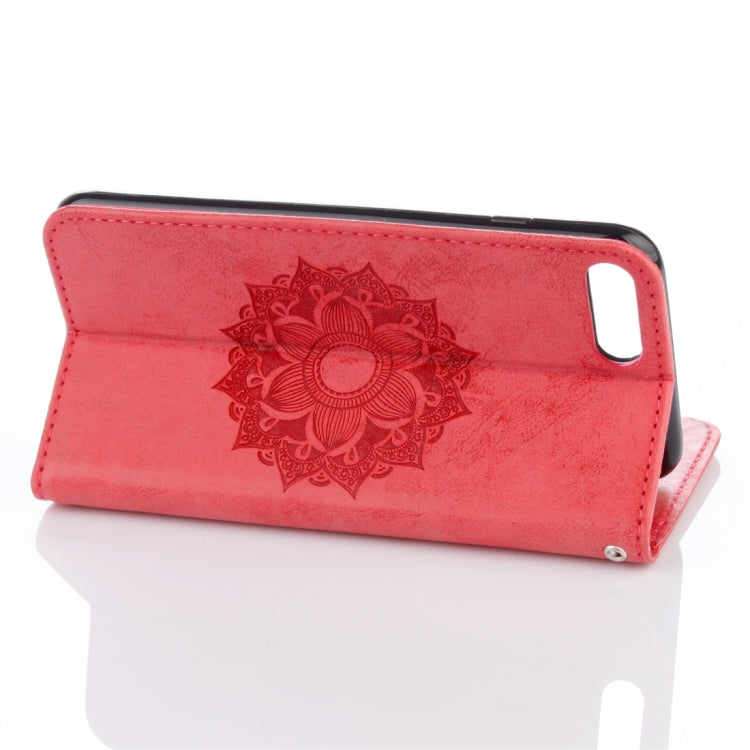 For iPhone 8 Plus & 7 Plus Mandragora Pattern Crystal Encrusted Horizontal Flip Leather Case with Card Slot & Holder & Wallet & Lanyard