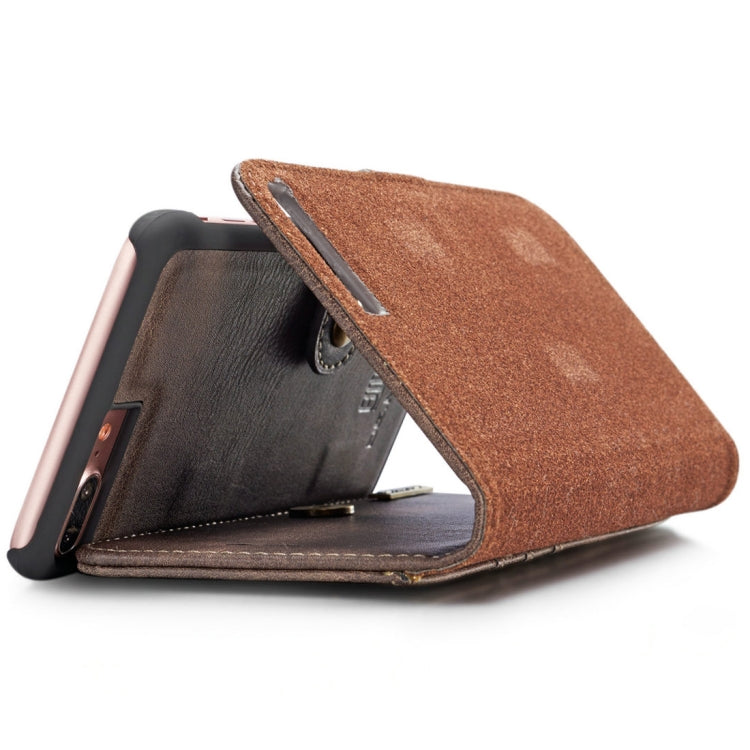 DG.MING for iPhone 8 Plus & iPhone 7 Plus Crazy Horse Texture Horizontal Flip Detachable Magnetic Protective Case with Holder & Card Slots & Wallet