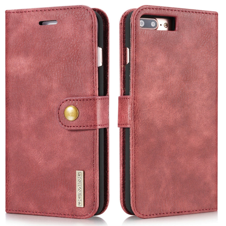 DG.MING for iPhone 8 Plus & iPhone 7 Plus Crazy Horse Texture Horizontal Flip Detachable Magnetic Protective Case with Holder & Card Slots & Wallet