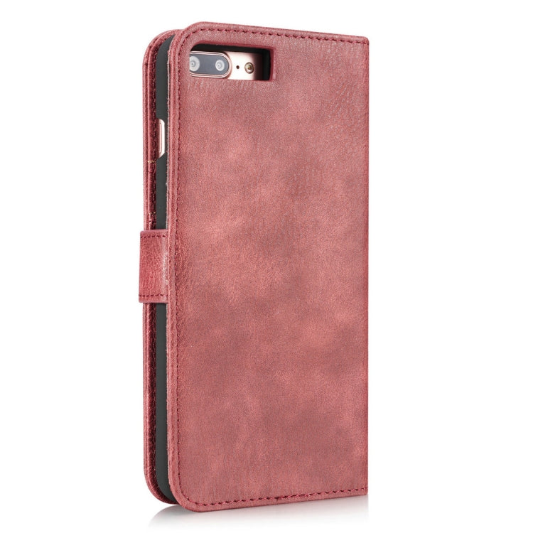 DG.MING for iPhone 8 Plus & iPhone 7 Plus Crazy Horse Texture Horizontal Flip Detachable Magnetic Protective Case with Holder & Card Slots & Wallet