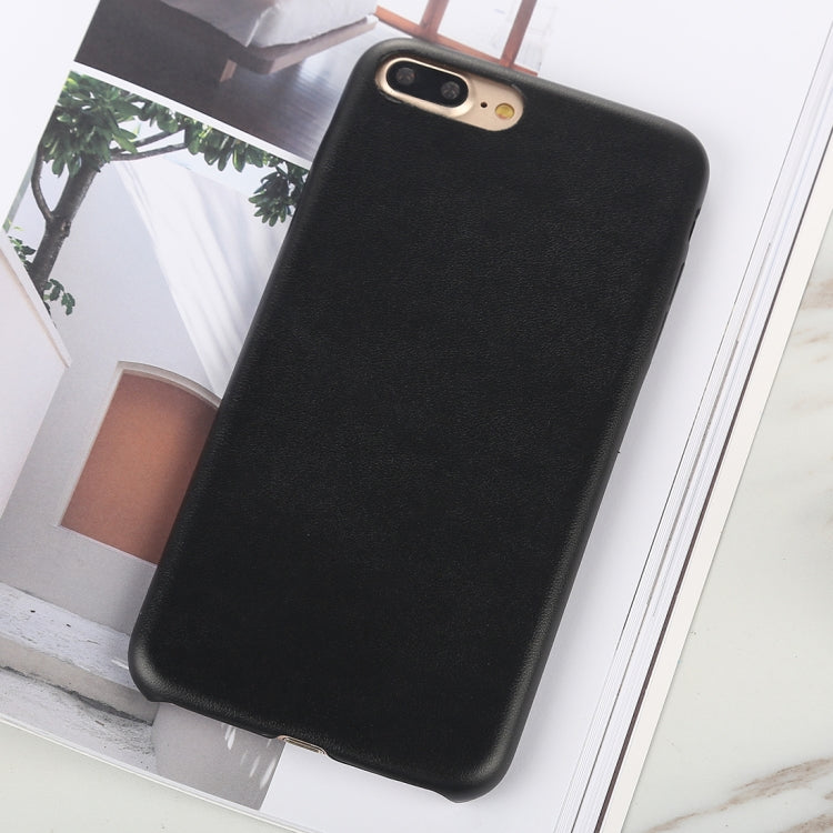 For iPhone 8 Plus & 7 Plus Leather Texture TPU Full-body Protective Back Cover Case